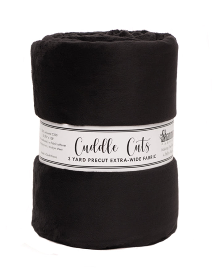 Cuddle Cuts - 3 Yard Precut Extra Wide Fabric (88/90" x 108") in Black by Shannon Fabrics