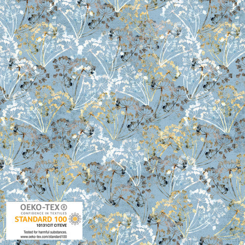 Northern Blues - Dandelion Bouquets in Blue (4502-906) by Stof Fabrics