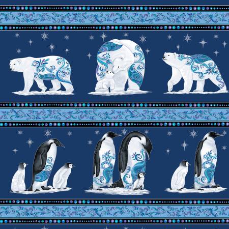 Blue Multi Stripe - Polar Attitude (13425PB-55) by Benartex Fabrics