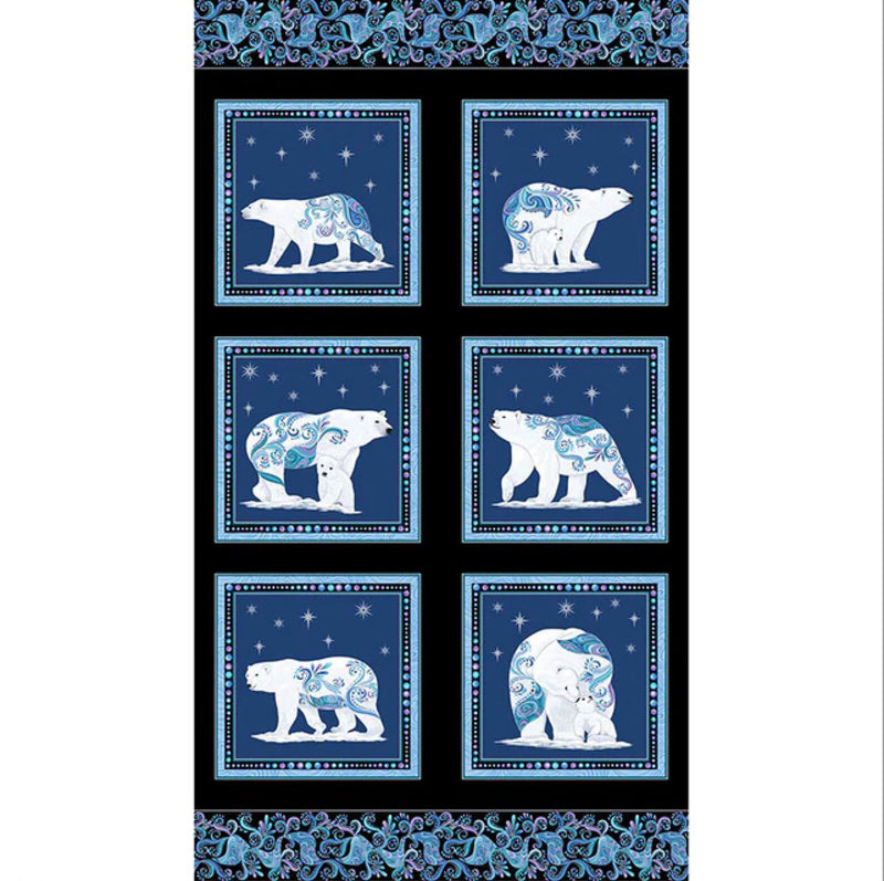 Blue Multi Panel - Polar Attitude (13424PB-55) by Benartex Fabrics