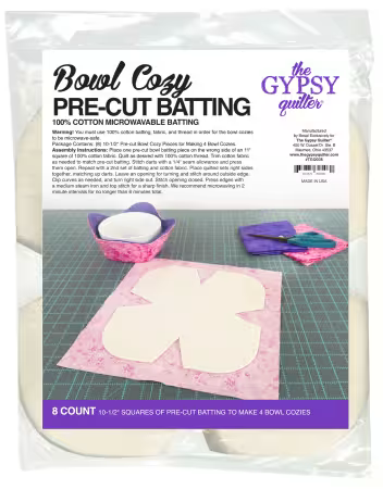 PRE ORDER - Bowl Cozy Pre-Cut Batting (8 count) by The Gypsy Quilter