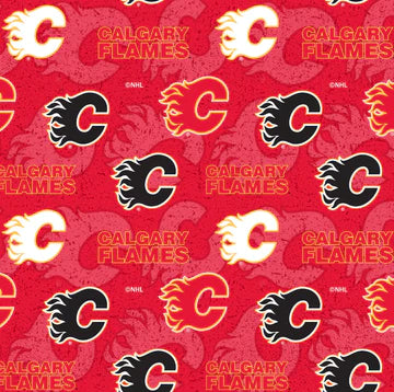 Calgary Flames NHL - Tone on Tone 100% Cotton Fabric - $21.96/m ($20.16/yd)
