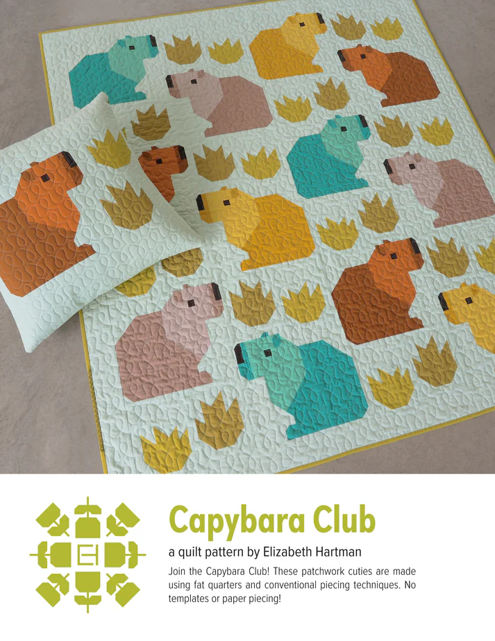 PRE ORDER - Capybara Club Quilt Pattern by Elizabeth Hartman - Arrives November 2025