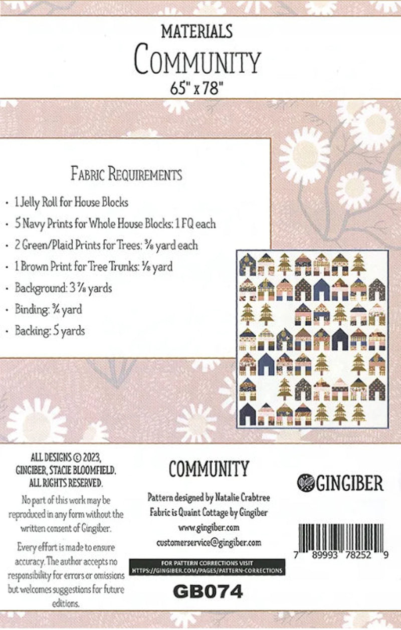 Community Quilt Pattern by Natalie Crabtree for Gingiber