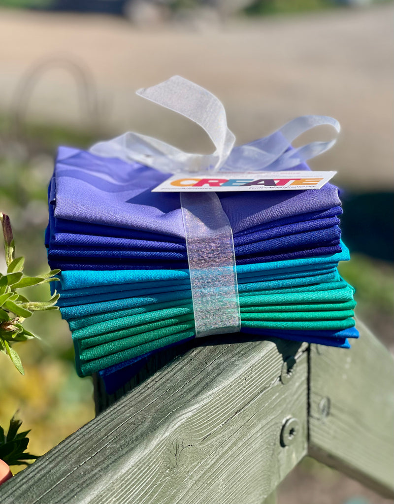 Jewel Tones Fat Quarter Bundle (12 FQs) - Kona Cotton Solids by Robert Kaufman Fabrics