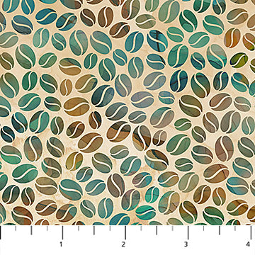 Ochre Multi Packed Beans - Barista for Northcott Fabrics