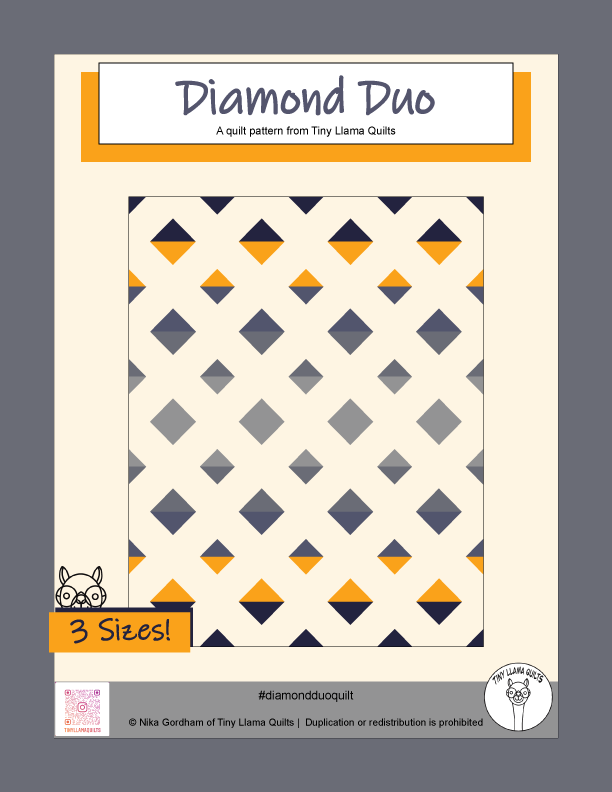 Diamond Duo Quilt Pattern from Tiny Llama Quilts (PDF Download)