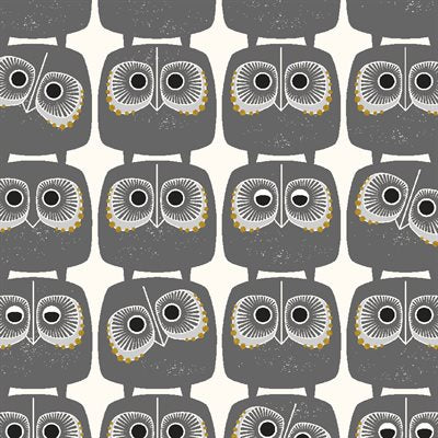 Smoke Nosey Owl - Early Twilight by Cotton + Steel Fabrics