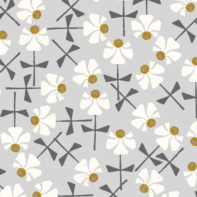 Gray Flowery - Early Twilight Collection by Cotton + Steel Fabrics