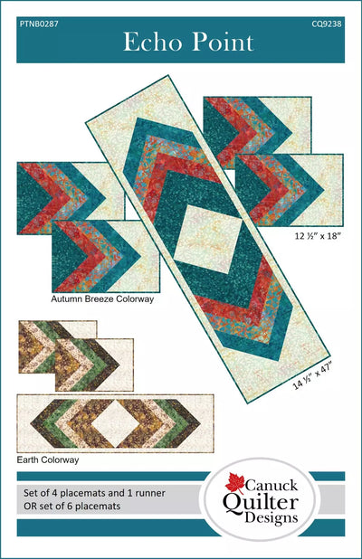 Echo Point Table Runner and Placemat Pattern by Canuck Quilter Designs