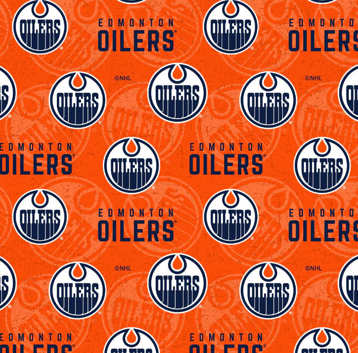 Edmonton Oilers NHL - Tone on Tone 100% Cotton Fabric - $21.96/m ($20.16/yd)