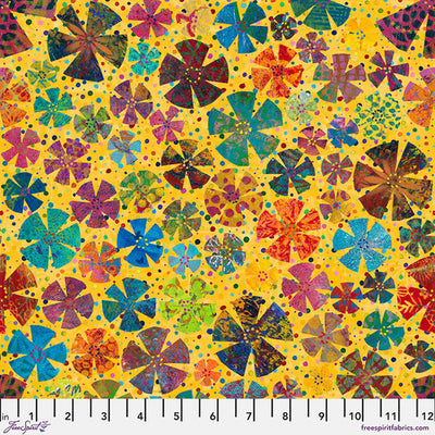Yellow - Flower Power (PWSP075) - Paper Trees by Sue Penn for FreeSpirit Fabrics