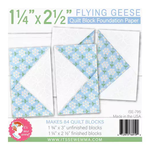 Flying Geese Quilt Block Foundation Paper Piecing Pad - 1.25" x 2.5" Block by Lori Holt for It&