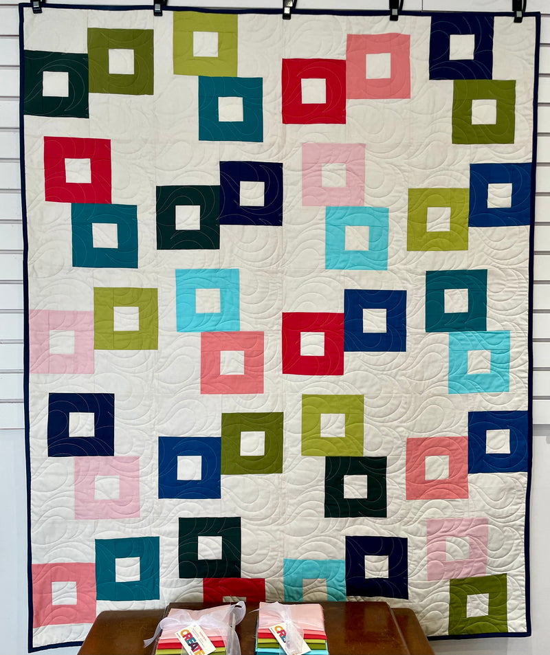 Gemini by Villa Rosa Designs Quilt Kit featuring Kona Cotton Solids by Robert Kaufman Fabrics