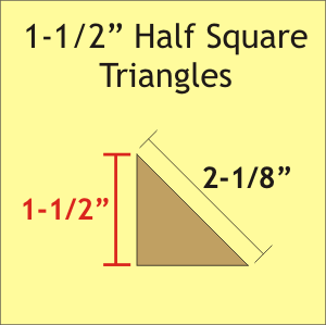 1.5" Half Square Triangle Shapes Pack (140 pcs) by Paper Pieces