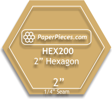 2" Hexagon Shape Acrylic Template with 1/4" Seam Allowance by Paper Pieces