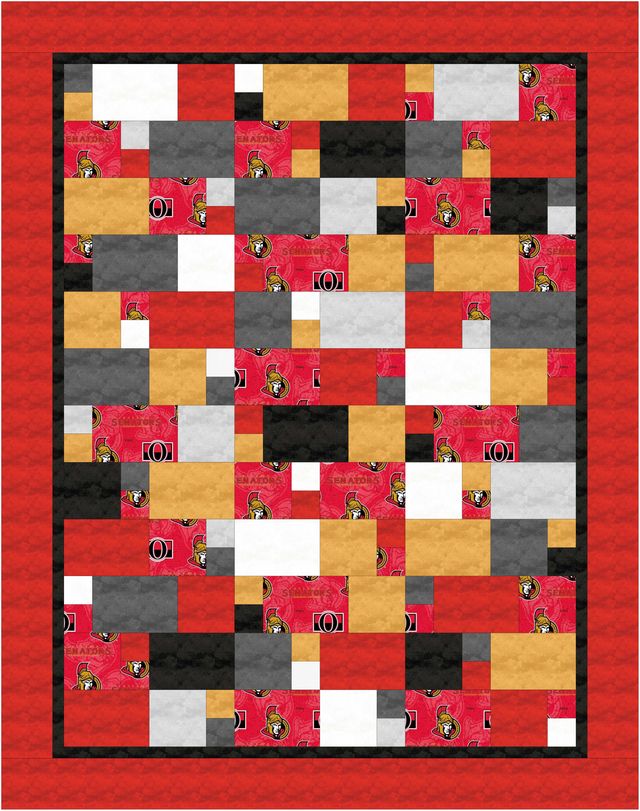 Home Game Quilt Kit featuring Home Quarter by Highway 10 Designs and the Ottawa Senators!