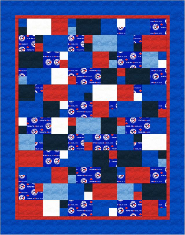 Home Game Quilt Kit featuring Home Quarter by Highway 10 Designs and the Toronto Blue Jays!