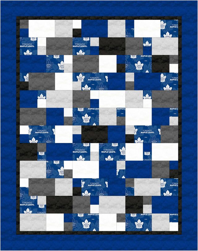 Home Game Quilt Kit featuring Home Quarter by Highway 10 Designs and the Toronto Maple Leafs!