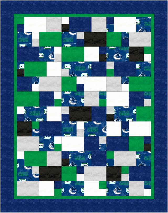 Home Game Quilt Kit featuring Home Quarter by Highway 10 Designs and the Vancouver Canucks!