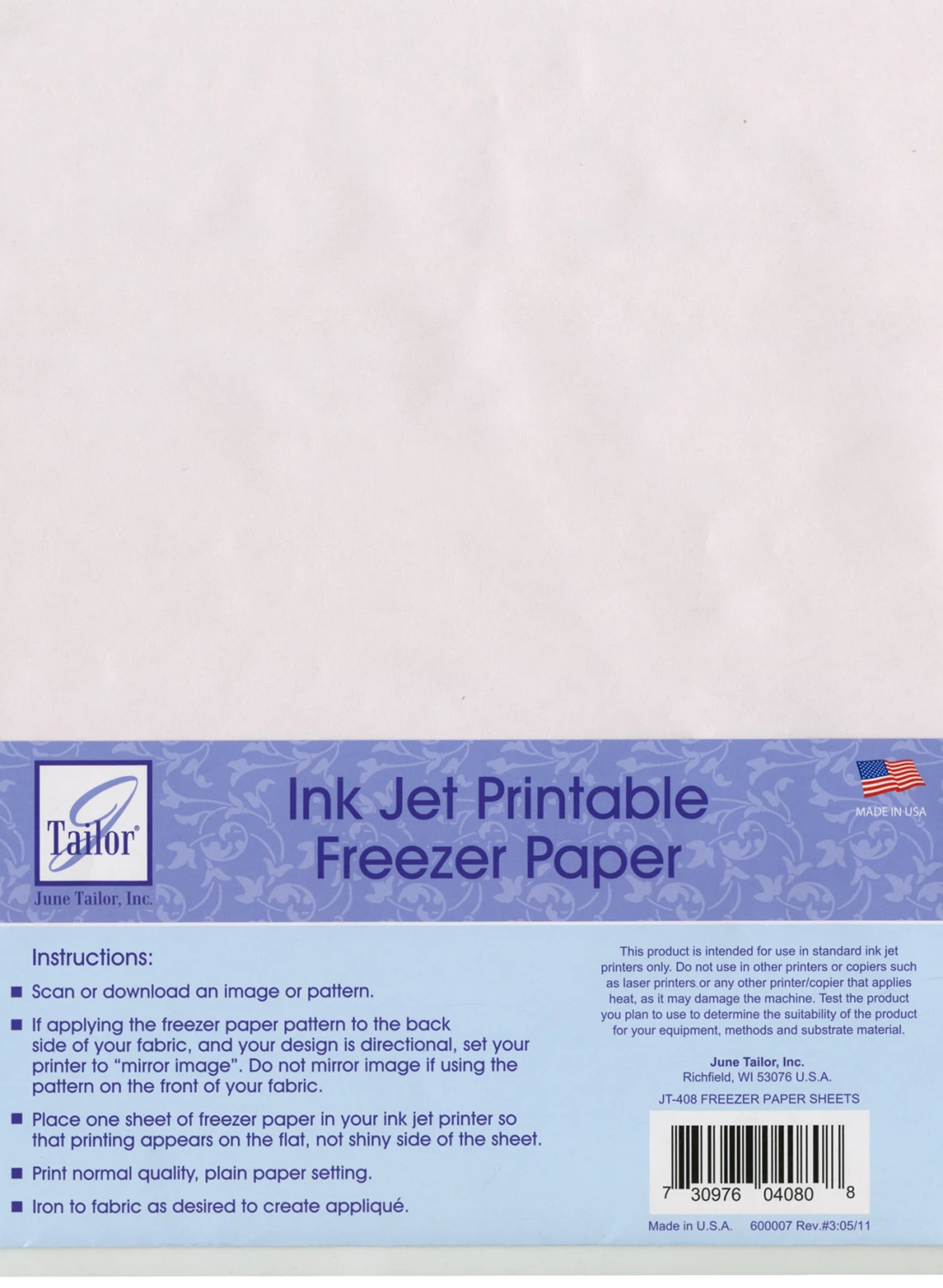 Ink Jet Printable Freezer Paper Sheets (10 count) keystonemoderncreative