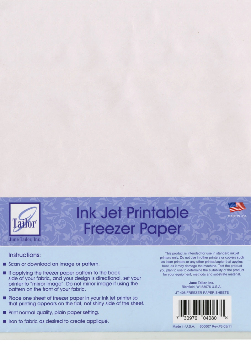 Ink Jet Printable Freezer Paper Sheets (10 count)