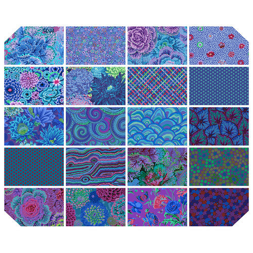 Royal - Charm Pack (42 5" Squares) - New Classics Plus by Kaffe Fassett Collective for FreeSpirit Fabrics - PRE ORDER Arrives March 2025