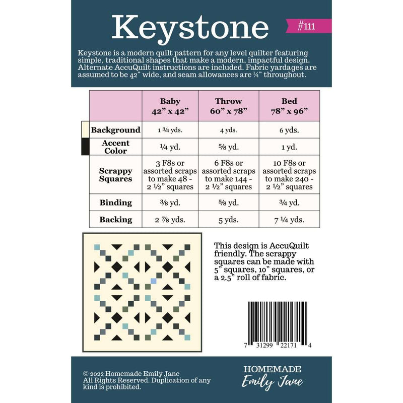 Keystone - The 10th Anniversary Limited Edition Quilt Kit by Homemade Emily Jane