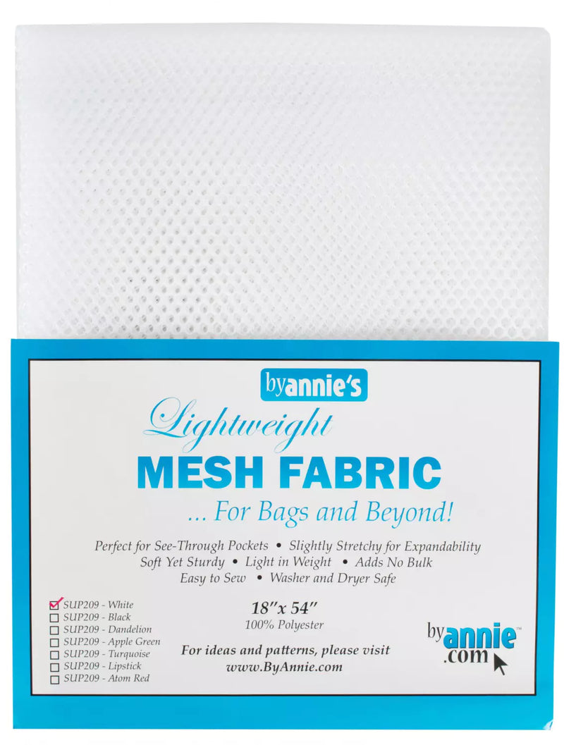 White - Lightweight Mesh (18" x 54") by Annie&