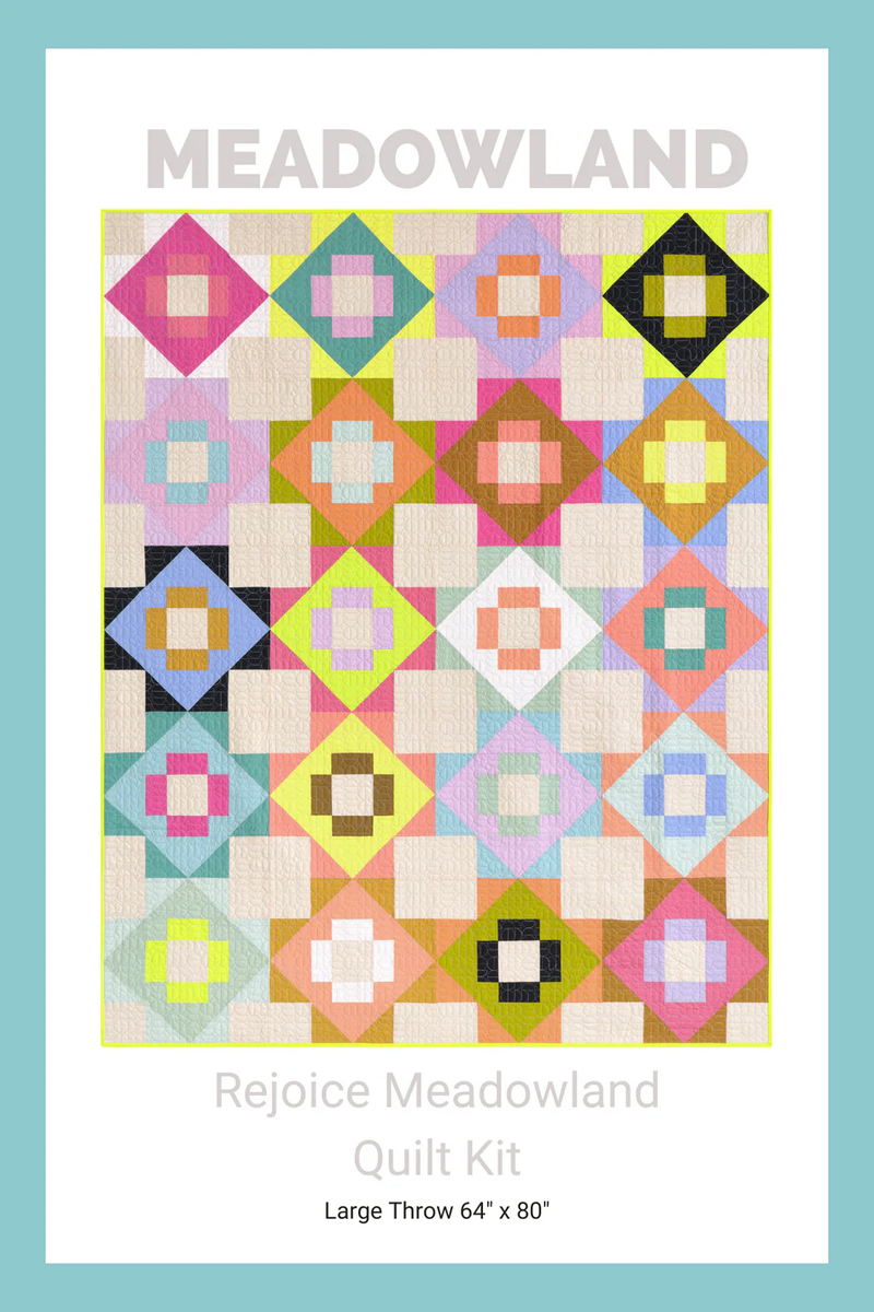 Meadowland Quilt Kit (Large Throw) featuring the Rejoice Fat Quarter Bundle curated by Then Came June for Kona Cotton Solids