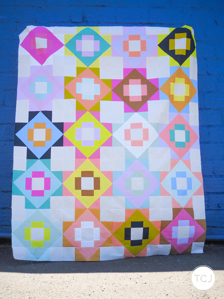 Meadowland Quilt Kit featuring the Rejoice Fat Quarter Bundle curated by Then Came June for Kona Cotton Solids