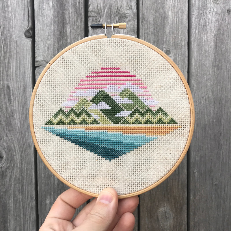 Misty Mountains Cross Stitch Kit by Pigeon Coop Designs