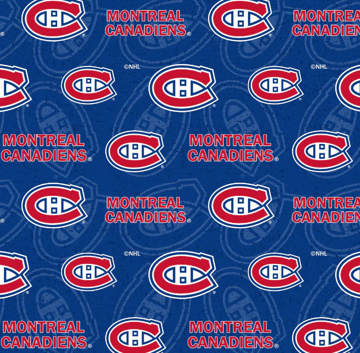 Montreal Canadians NHL - Tone on Tone 100% Cotton Fabric - $21.96/m ($20.16/yd)
