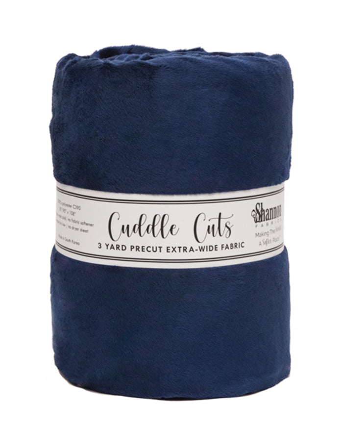 Cuddle Cuts - 3 Yard Precut Extra Wide Fabric (88/90" x 108") in Navy by Shannon Fabrics