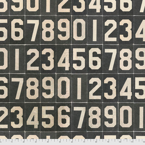 Black - Numbers - Monochrome by Tim Holtz for FreeSpirit Fabrics - $21.96/m ($20.27/yd)