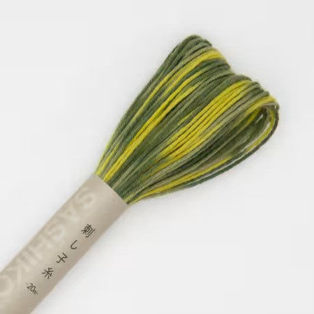 Variegated Green (Short-Pitch)  - Small Skein (20m) - Sashiko Thread by Olympus