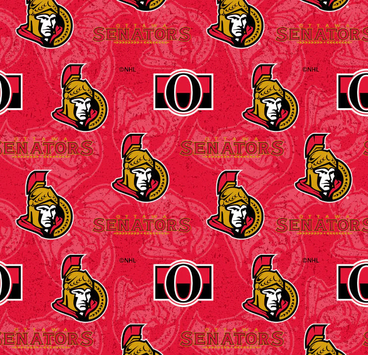Ottawa Senators NHL - Tone on Tone 100% Cotton Fabric - $21.96/m ($20.16/yd)