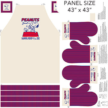 PRE ORDER - Peanuts Apron Kit from Northcott Fabrics - Arrives May 2026