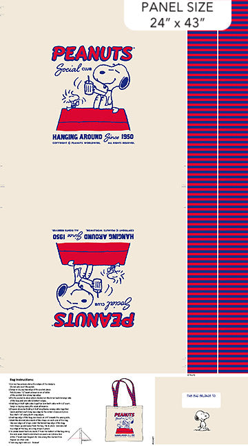 PRE ORDER - Peanuts Tote Bag Kit from Northcott Fabrics - Arrives May 2026