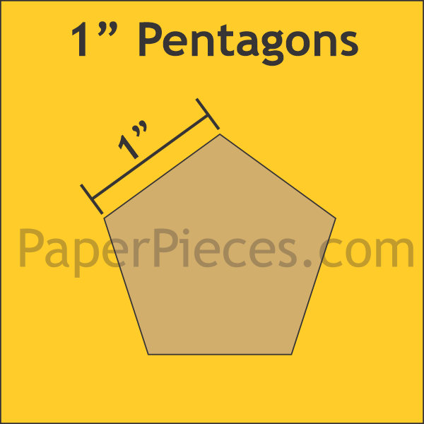 1" Pentagon Shapes Pack (72 pcs) by Paper Pieces
