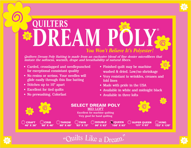 Crib (60" x 46") Quilters Dream Poly Select - White