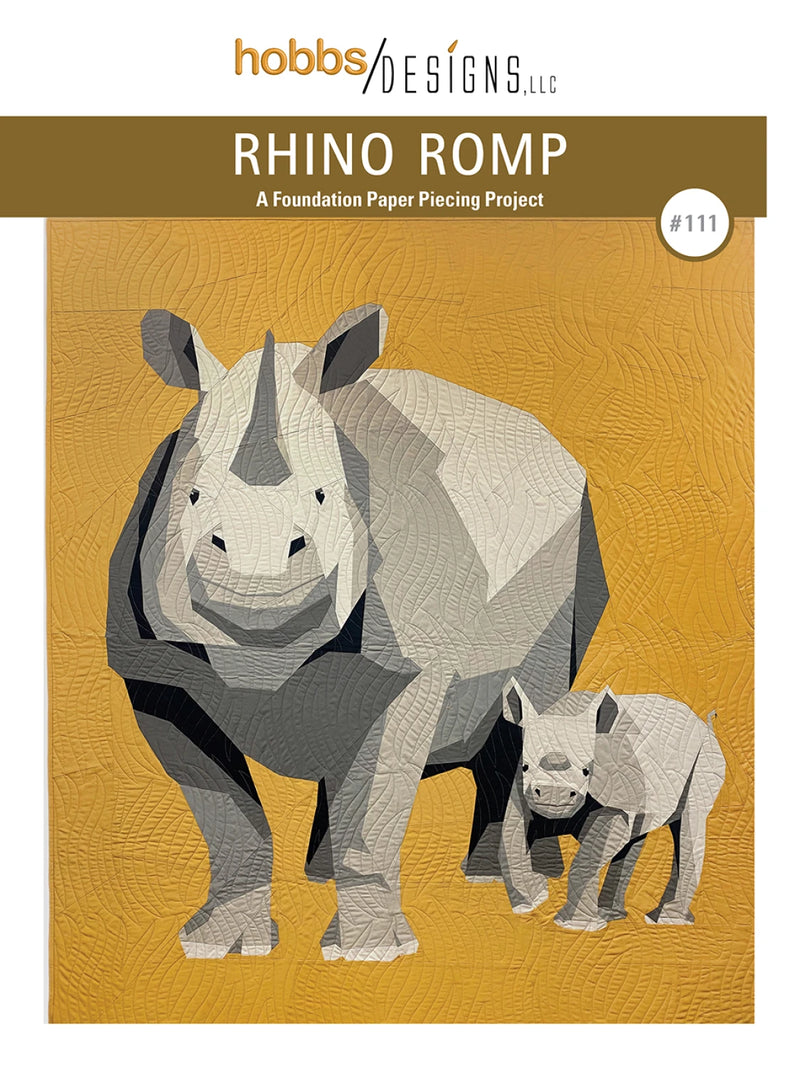 Rhino Romp Foundation Paper Piecing Pattern by Hobbs Designs