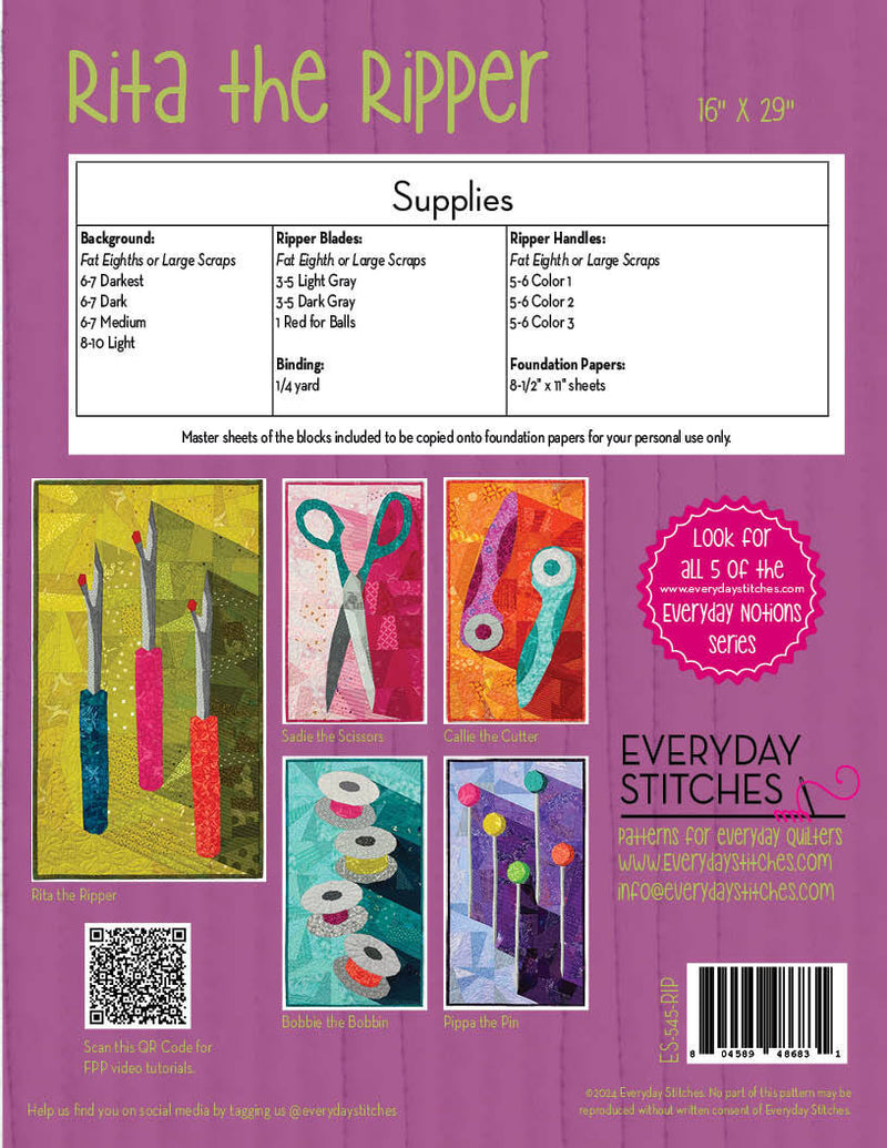 Rita the Ripper - Foundation Paper Piecing (FPP) Pattern by Everyday Stitches