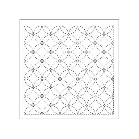 Sashiko Sampler Tradional Design - Shippo-tsunagi - White