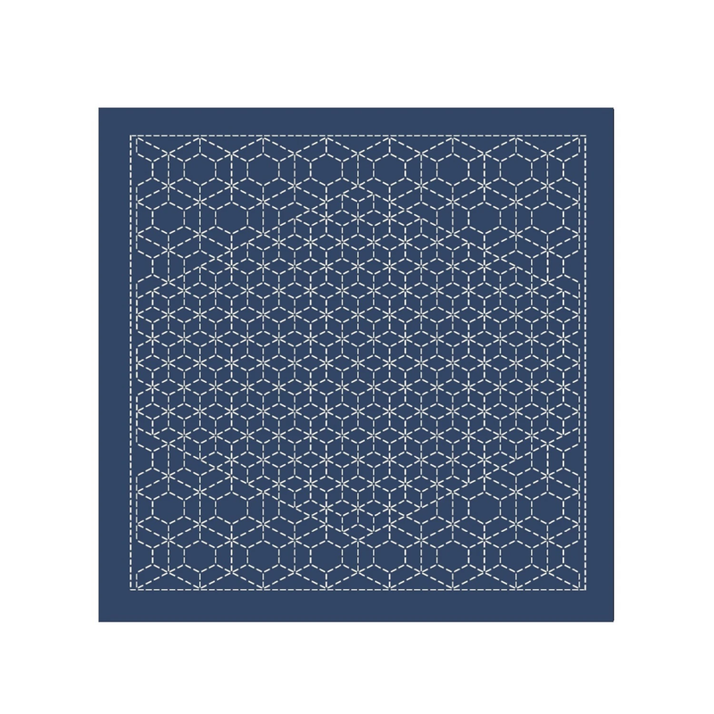 Sashiko Sampler Tradional Design - Arare-kikko Navy