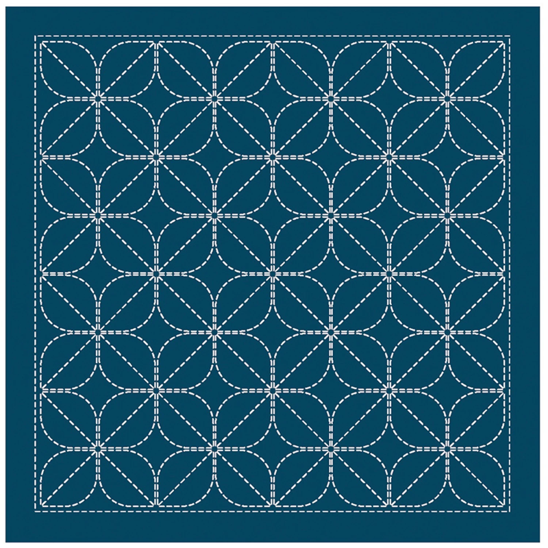 Sashiko Sampler Tradional Design - Kamon - Navy