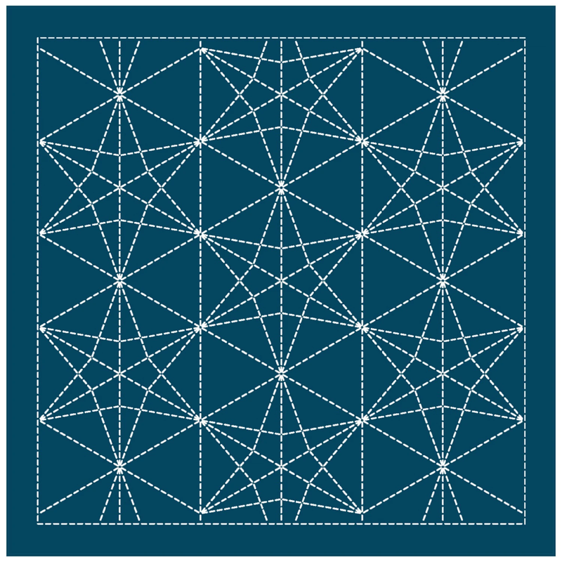 Sashiko Sampler Tradional Design - Kasane-Rindou - Navy