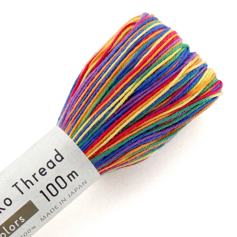 Multi Color Rainbow - Large Skein (100 m) - Sashiko Thread by Olympus