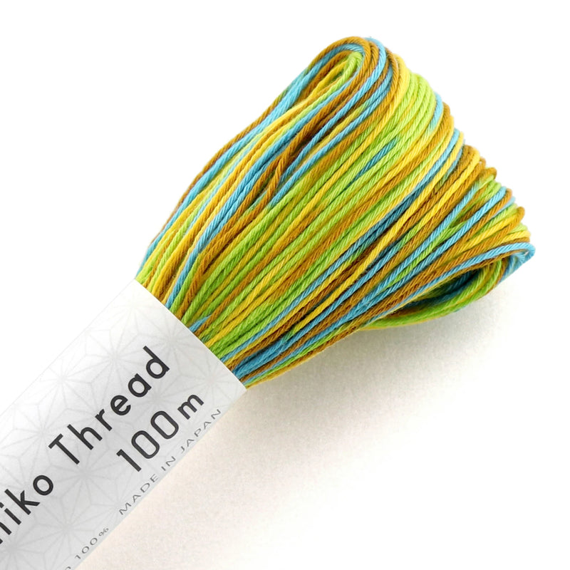 Variegated Green, Aqua and Brown - Large Skein (100 m) - Sashiko Thread by Olympus