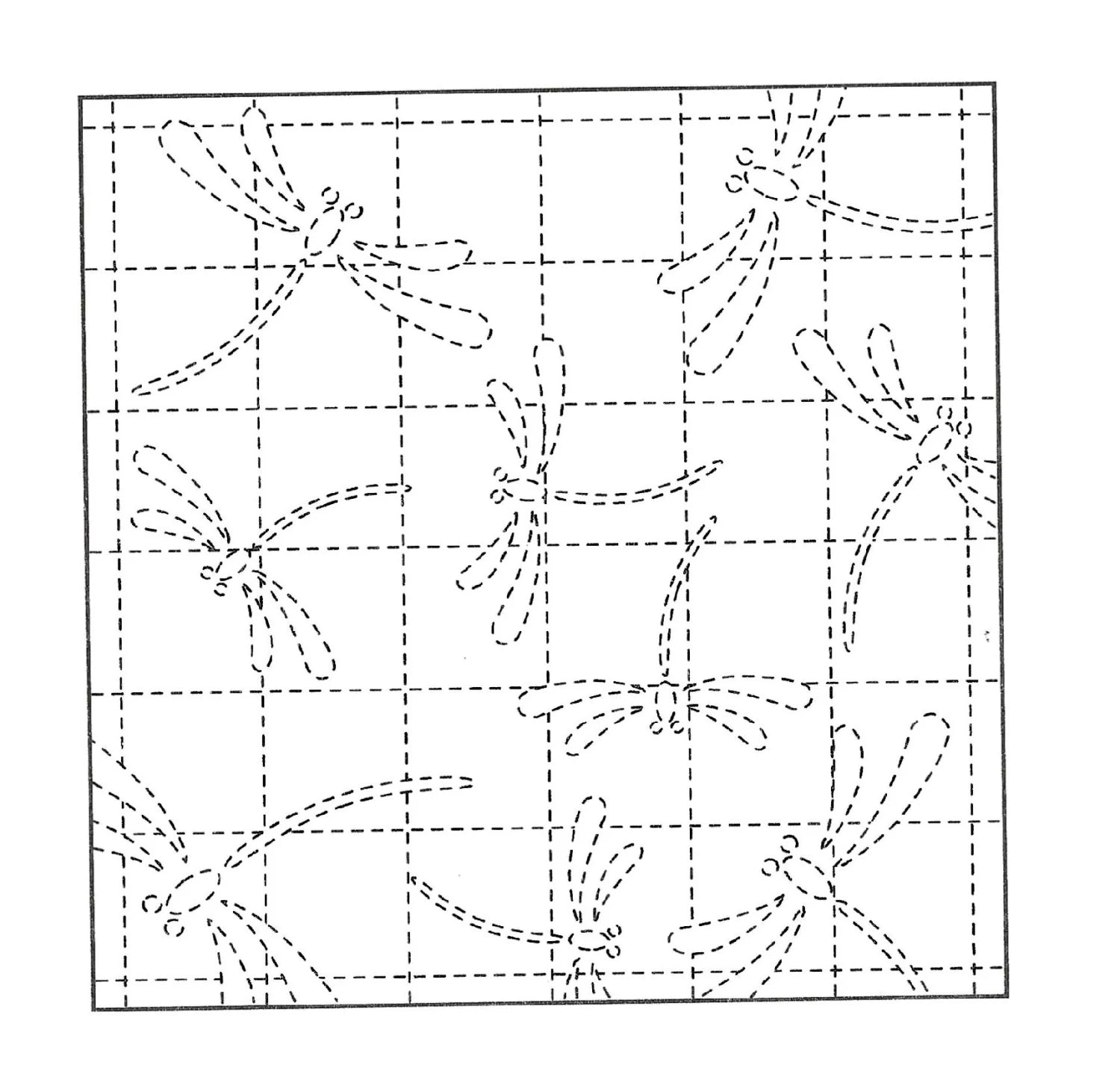 Sashiko Sampler Tradional Design - Dragonfly - White ...